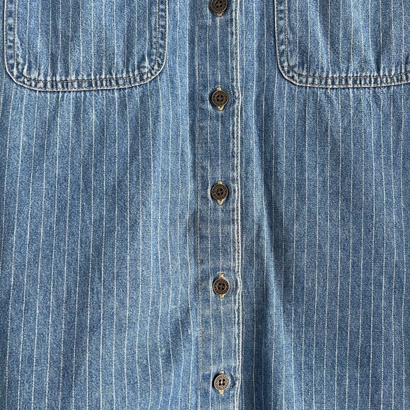 Vintage Lizwear Pinstripe Denim Button Up - S - Picture 2 of 5
